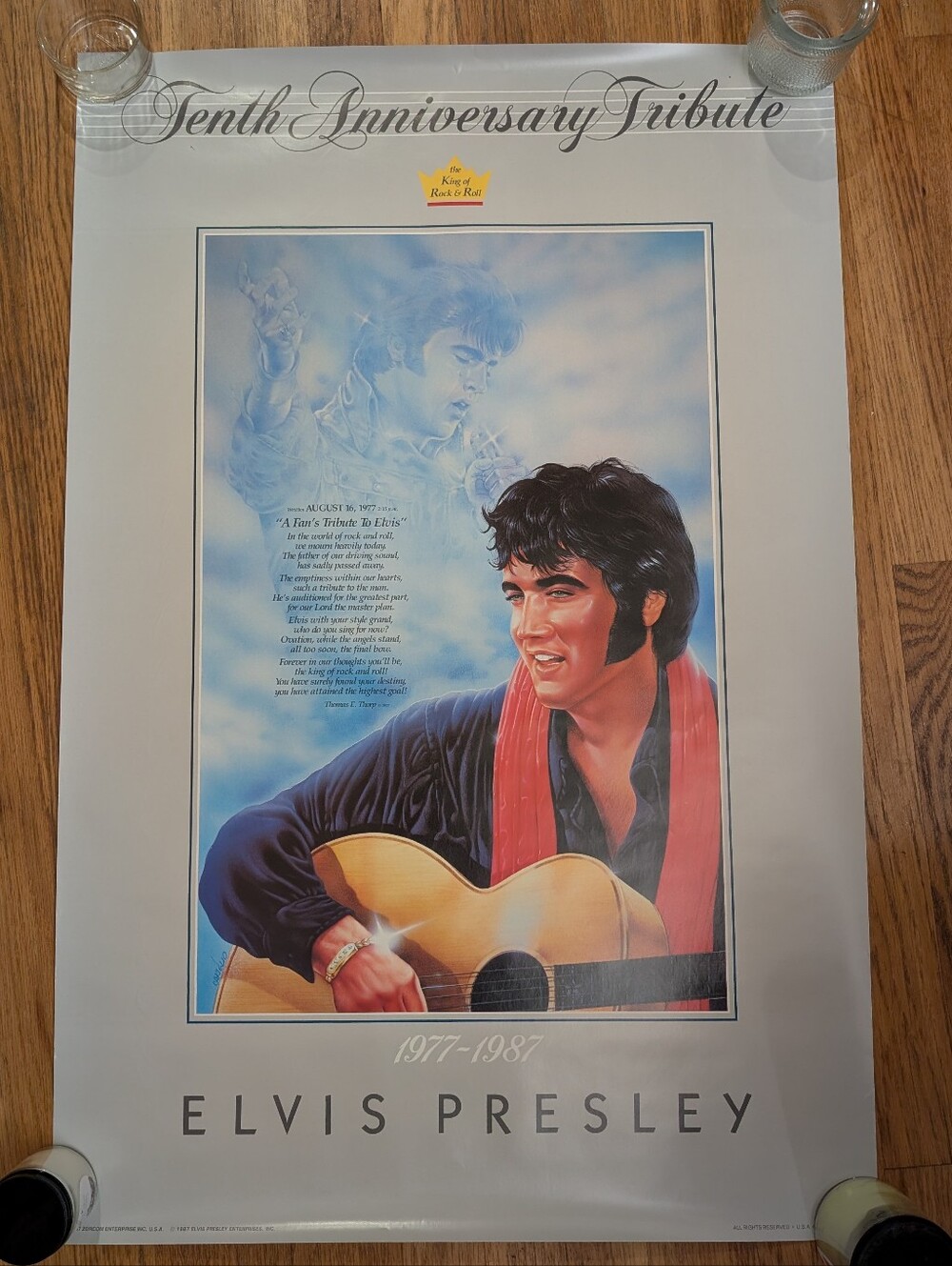 Like New! Vintage 1987 Elvis Presley Anniversary Poster